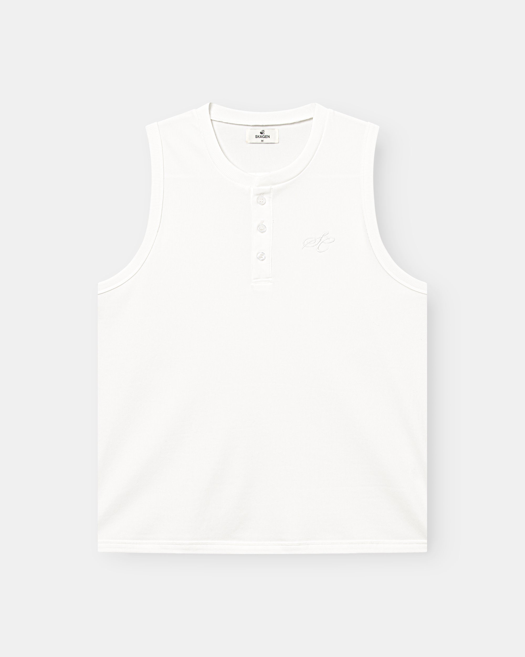 Henley Tank Top White